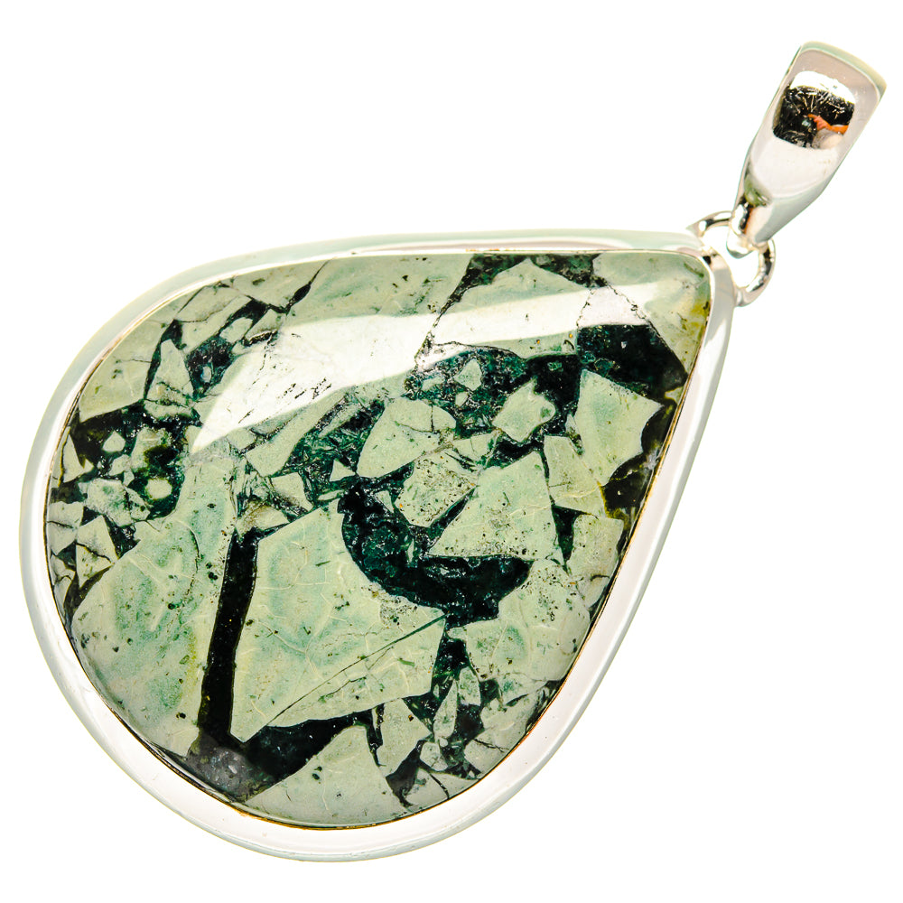 Brecciated Green Jasper Pendants handcrafted by Ana Silver Co - PD24822 - Photo 2