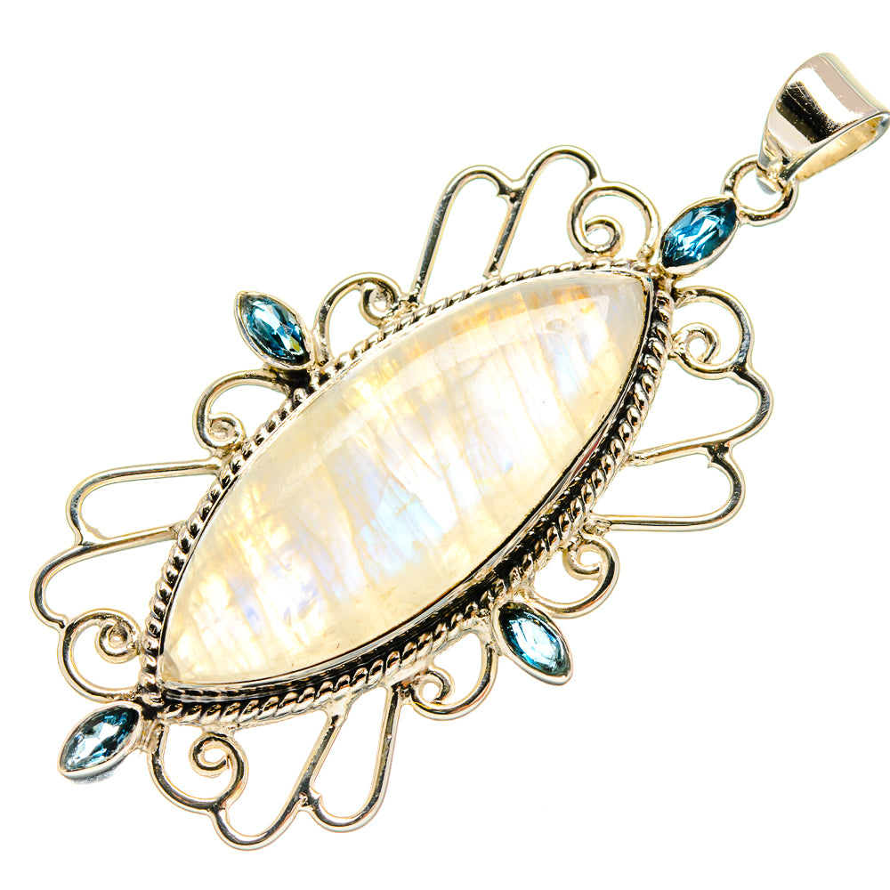 Rainbow Moonstone Pendants handcrafted by Ana Silver Co - PD24843 - Photo 2