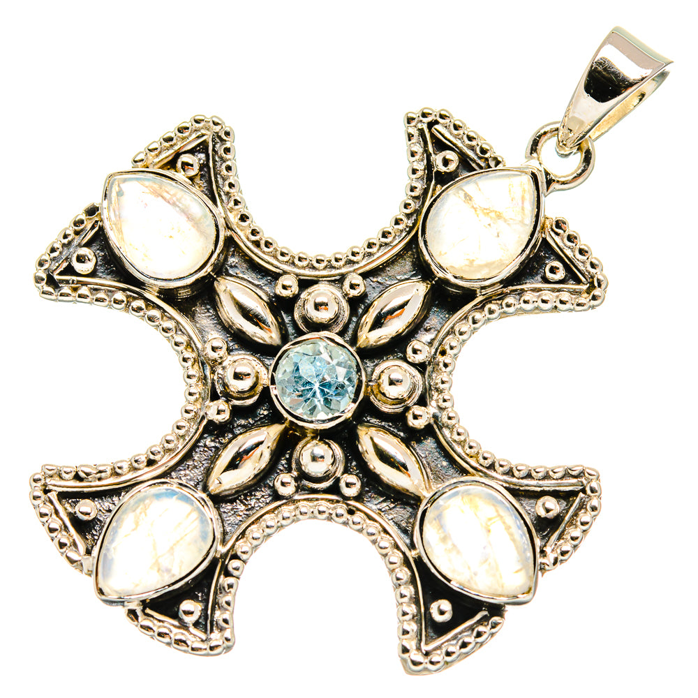Rainbow Moonstone Pendants handcrafted by Ana Silver Co - PD24848 - Photo 2