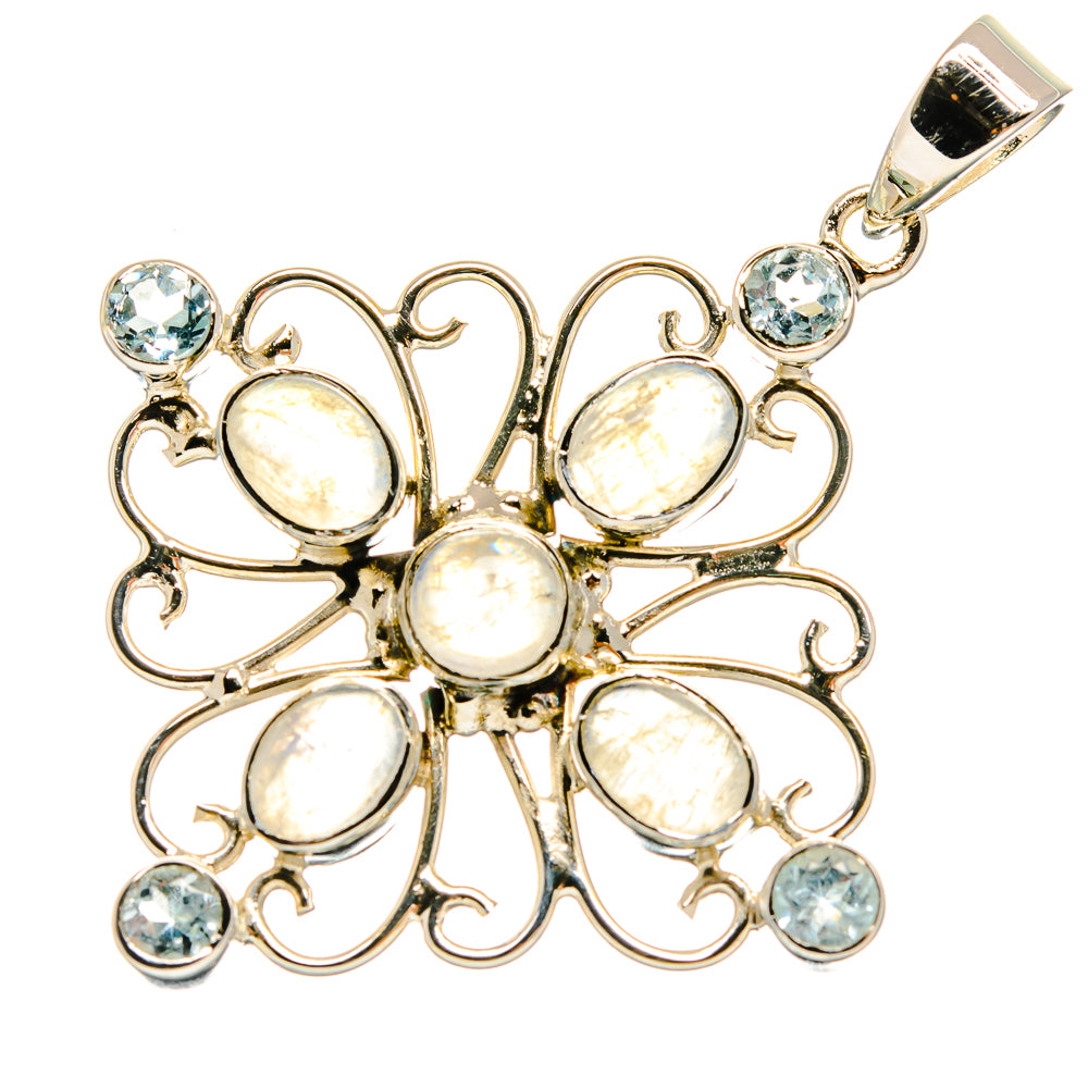Rainbow Moonstone Pendants handcrafted by Ana Silver Co - PD24849 - Photo 2
