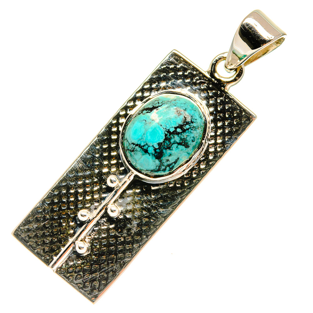 Tibetan Turquoise Pendants handcrafted by Ana Silver Co - PD24891 - Photo 2