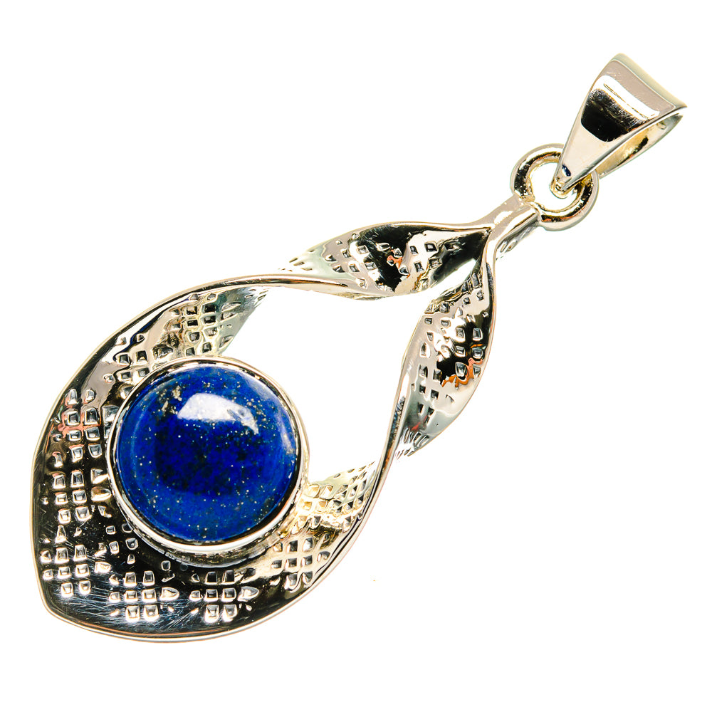 925 sterling silver lapis lazuli teardrop pendant with open loop
