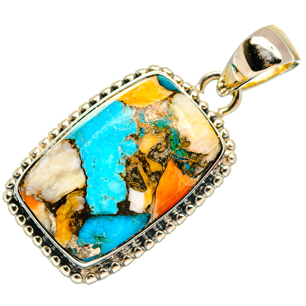 Spiny Oyster Turquoise Pendants handcrafted by Ana Silver Co - PD24969 - Photo 2