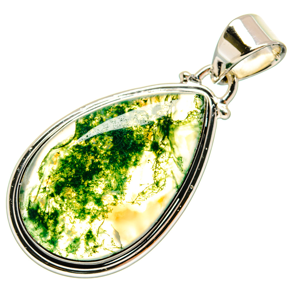 Green Moss Agate Pendants handcrafted by Ana Silver Co - PD24978 - Photo 2