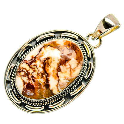 925 sterling silver teardrop jasper pendant with ornate rope bezel and bail