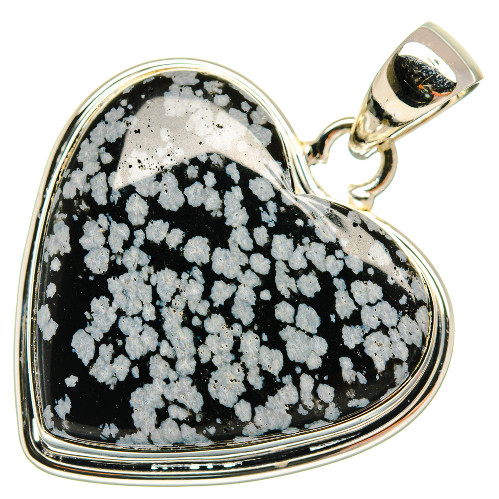 Snowflake Obsidian Pendants handcrafted by Ana Silver Co - PD25001 - Photo 2