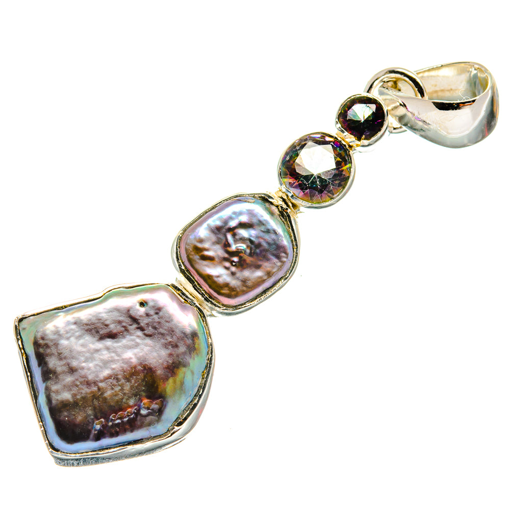 Titanium Mother Of Pearl Pendants handcrafted by Ana Silver Co - PD25008 - Photo 2