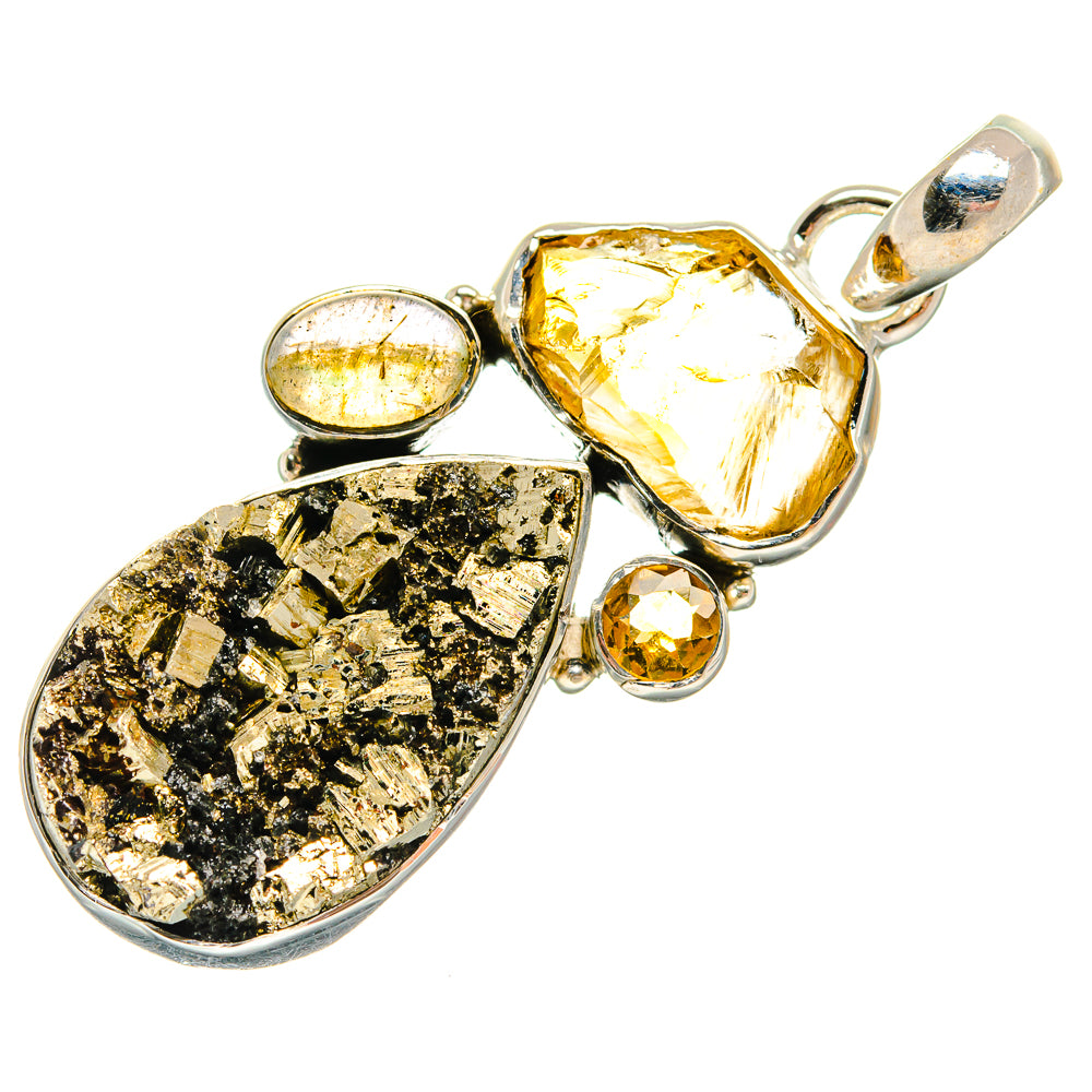Pyrite Pendants handcrafted by Ana Silver Co - PD25011 - Photo 2