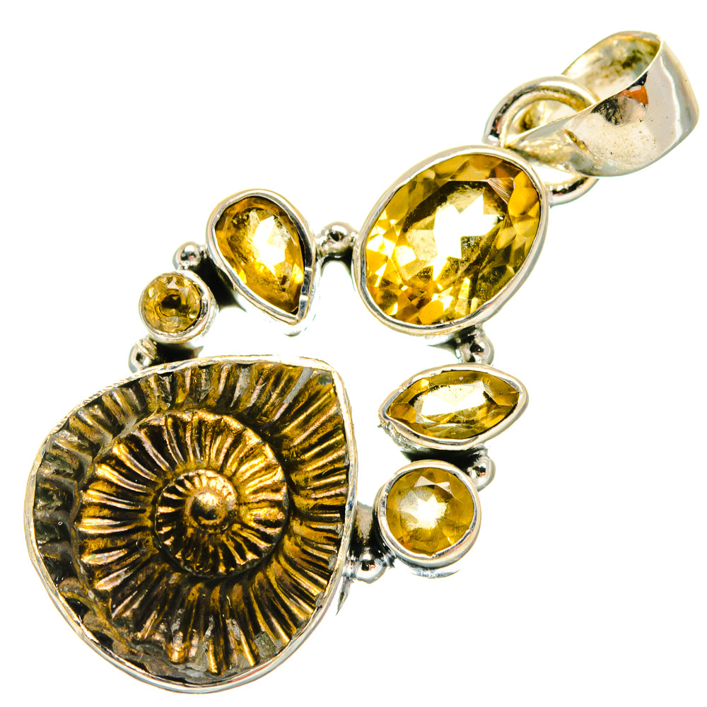 Pyrite Fossil Pendants handcrafted by Ana Silver Co - PD25031 - Photo 2