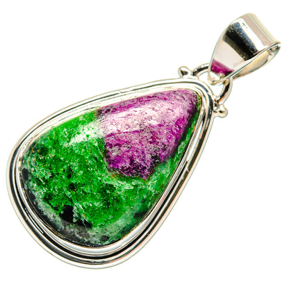 Ruby Zoisite Pendants handcrafted by Ana Silver Co - PD25094 - Photo 2