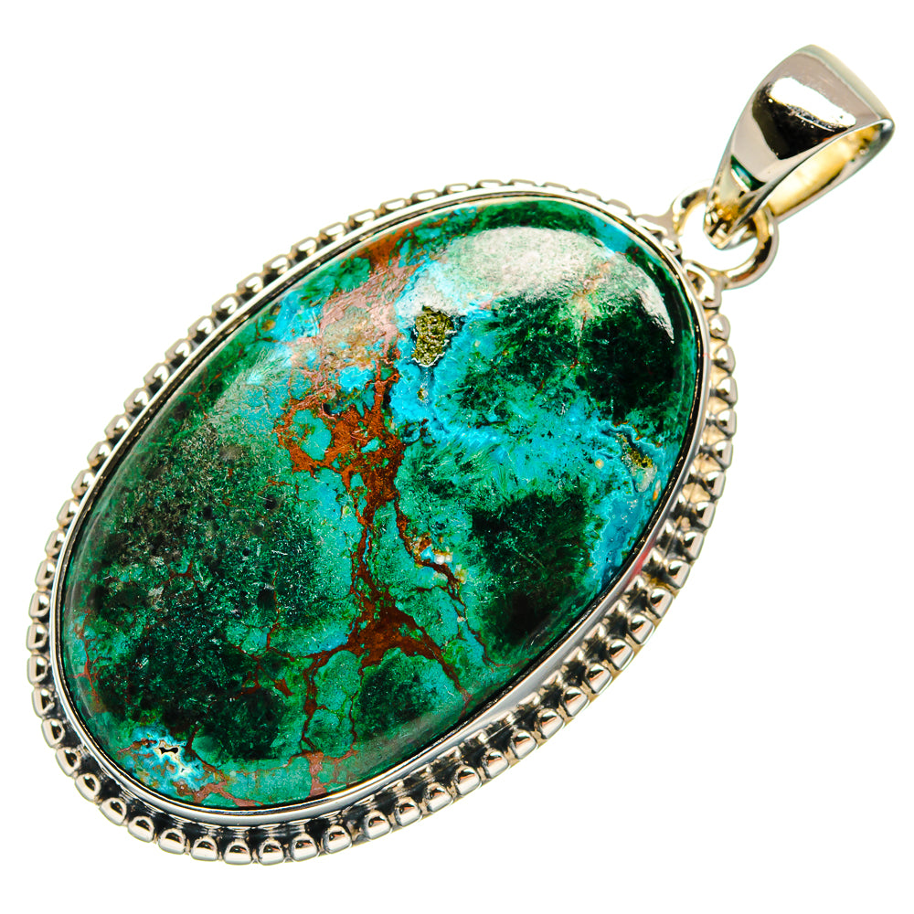 Malachite In Chrysocolla Pendants handcrafted by Ana Silver Co - PD25103 - Photo 2