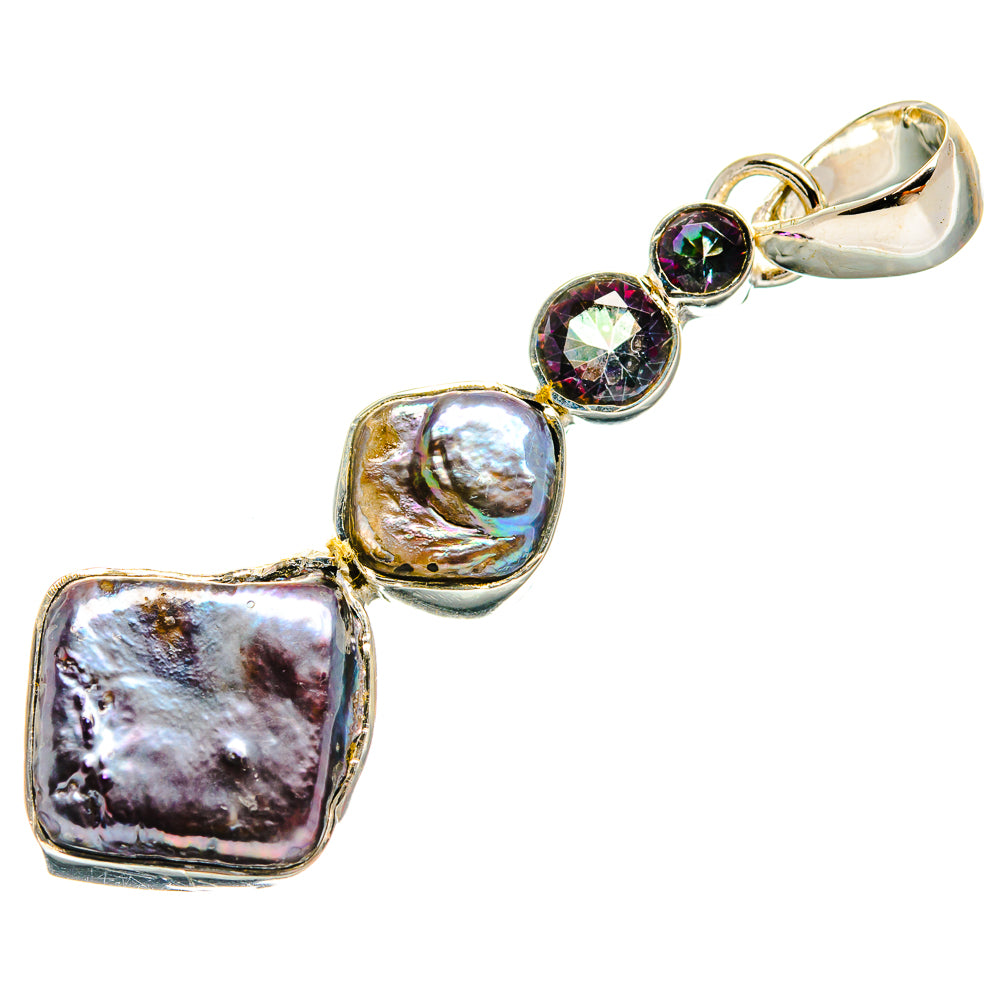 Titanium Mother Of Pearl Pendants handcrafted by Ana Silver Co - PD25117 - Photo 2