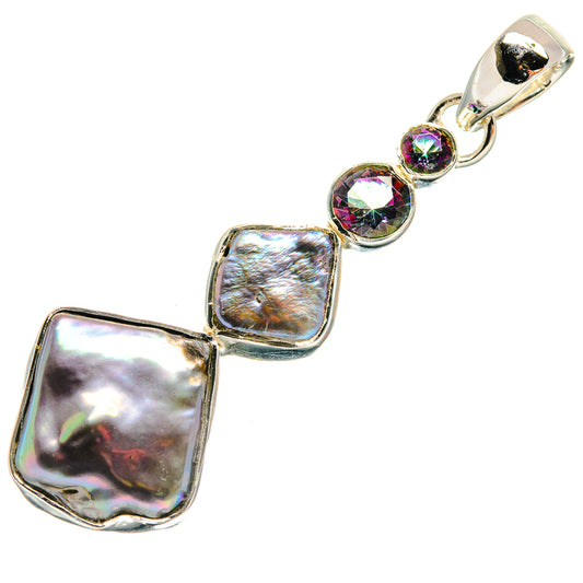 Titanium Mother Of Pearl Pendants handcrafted by Ana Silver Co - PD25118 - Photo 2