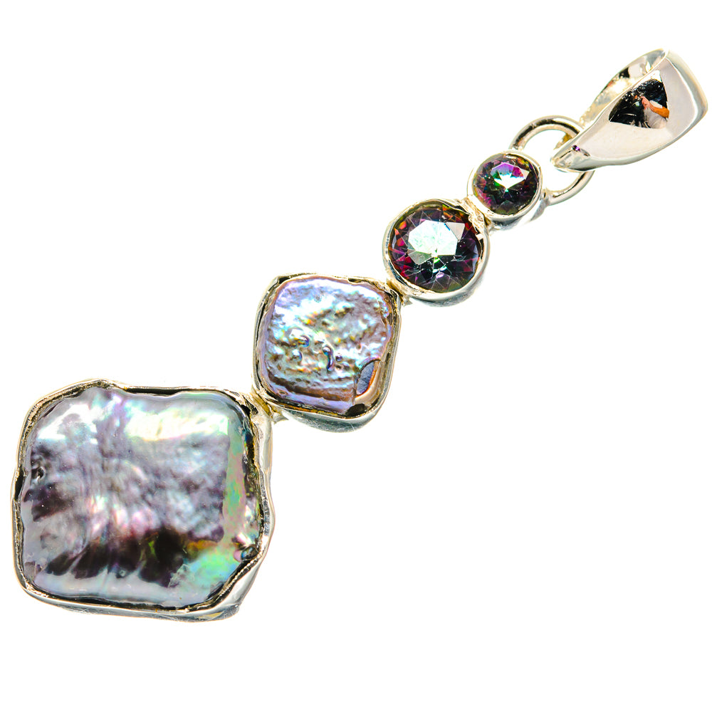Titanium Mother Of Pearl Pendants handcrafted by Ana Silver Co - PD25119 - Photo 2