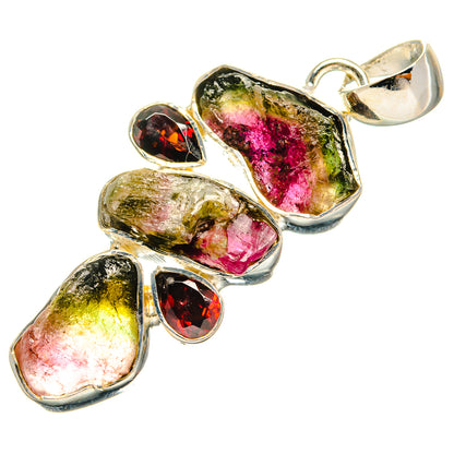 Watermelon Tourmaline Pendants handcrafted by Ana Silver Co - PD25126 - Photo 2