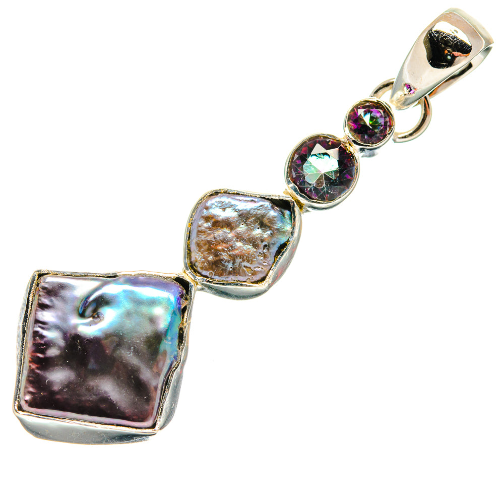 Titanium Mother Of Pearl Pendants handcrafted by Ana Silver Co - PD25135 - Photo 2