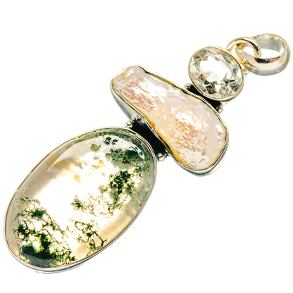 Green Moss Agate Pendants handcrafted by Ana Silver Co - PD25148 - Photo 2