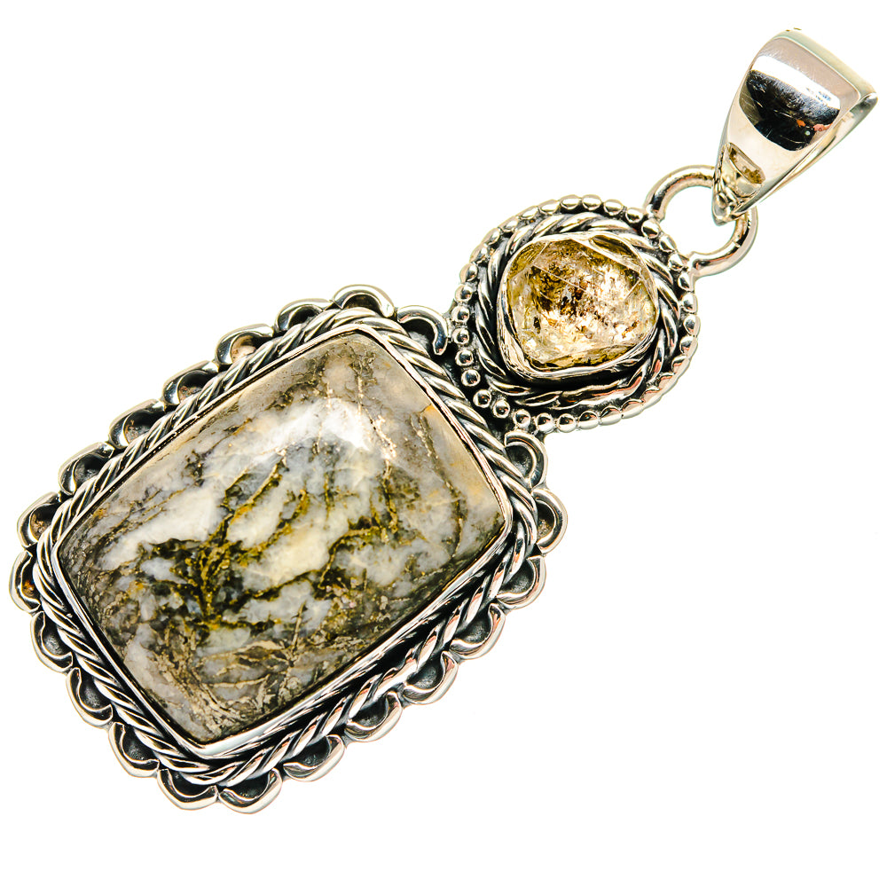 Pyrite Agate Pendants handcrafted by Ana Silver Co - PD25181 - Photo 2