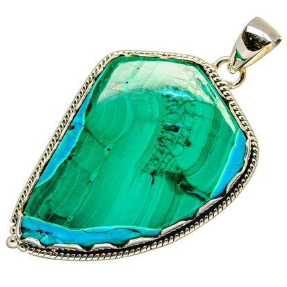 Malachite In Chrysocolla Pendants handcrafted by Ana Silver Co - PD25191 - Photo 2
