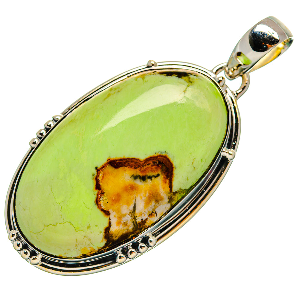 Lemon Chrysoprase Pendants handcrafted by Ana Silver Co - PD25257 - Photo 2