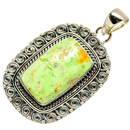 Lemon Chrysoprase Pendants handcrafted by Ana Silver Co - PD25258 - Photo 2