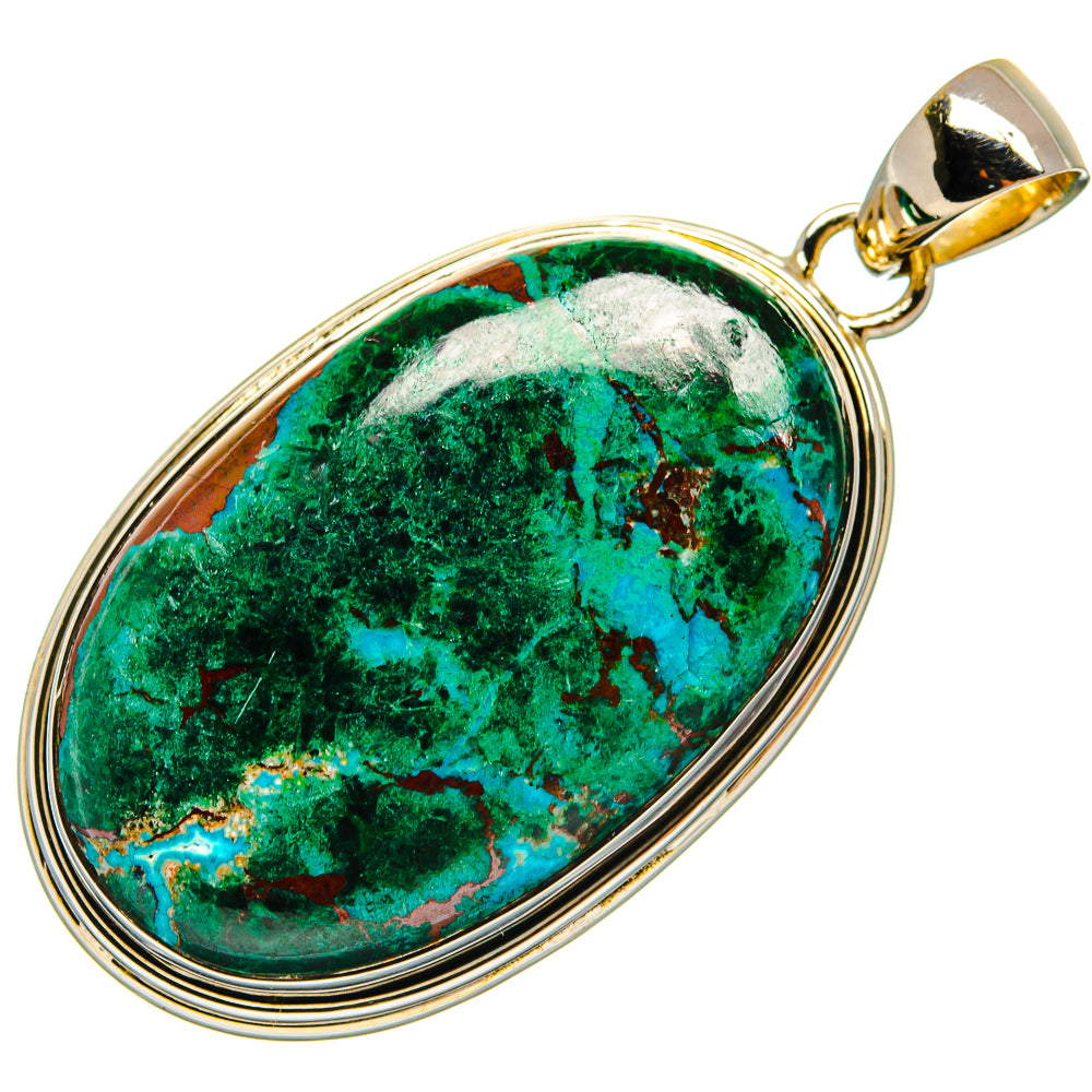 Malachite In Chrysocolla Pendants handcrafted by Ana Silver Co - PD25282 - Photo 2
