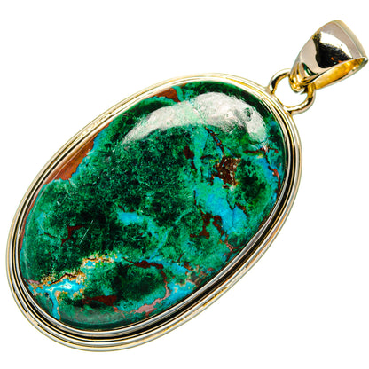 Malachite In Chrysocolla Pendants handcrafted by Ana Silver Co - PD25282 - Photo 2