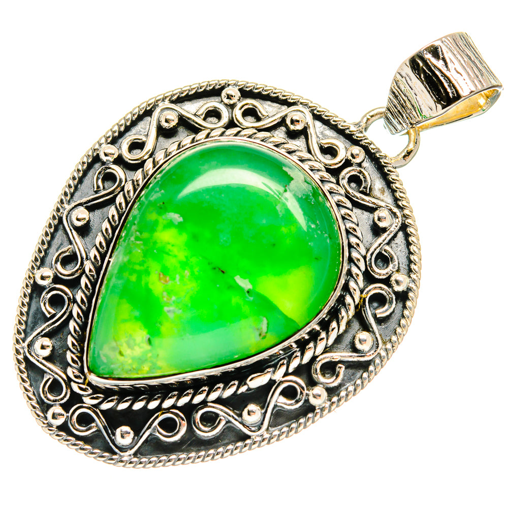 Chrysoprase Pendants handcrafted by Ana Silver Co - PD25357 - Photo 2