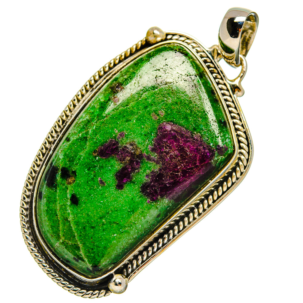 Ruby Zoisite Pendants handcrafted by Ana Silver Co - PD25362 - Photo 2