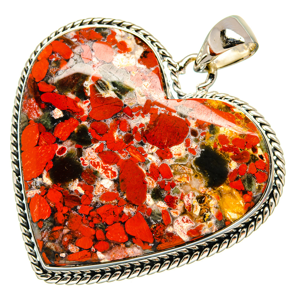 Brecciated Red Jasper Pendants handcrafted by Ana Silver Co - PD25395 - Photo 2