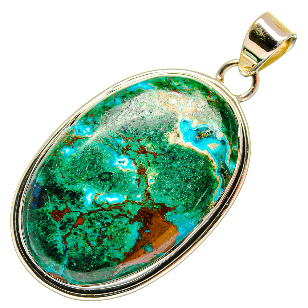 Chrysocolla Pendants handcrafted by Ana Silver Co - PD25407 - Photo 2