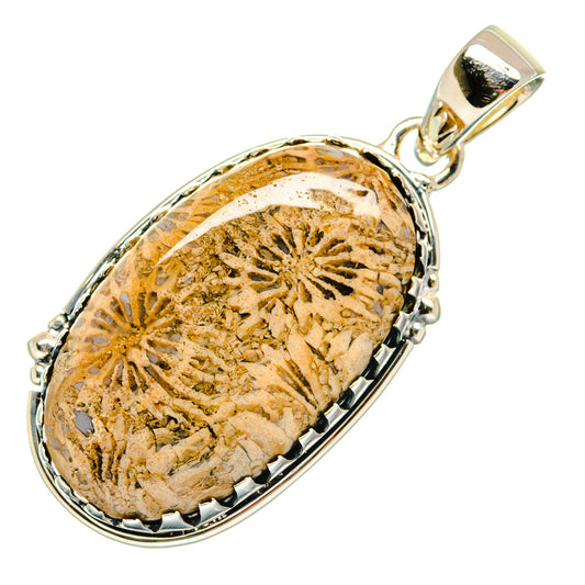 Fossil Coral Pendants handcrafted by Ana Silver Co - PD25422 - Photo 2