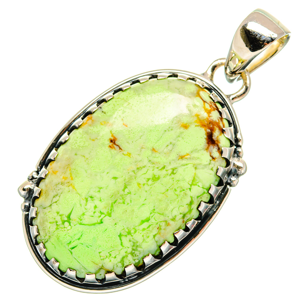 Lemon Chrysoprase Pendants handcrafted by Ana Silver Co - PD25425 - Photo 2