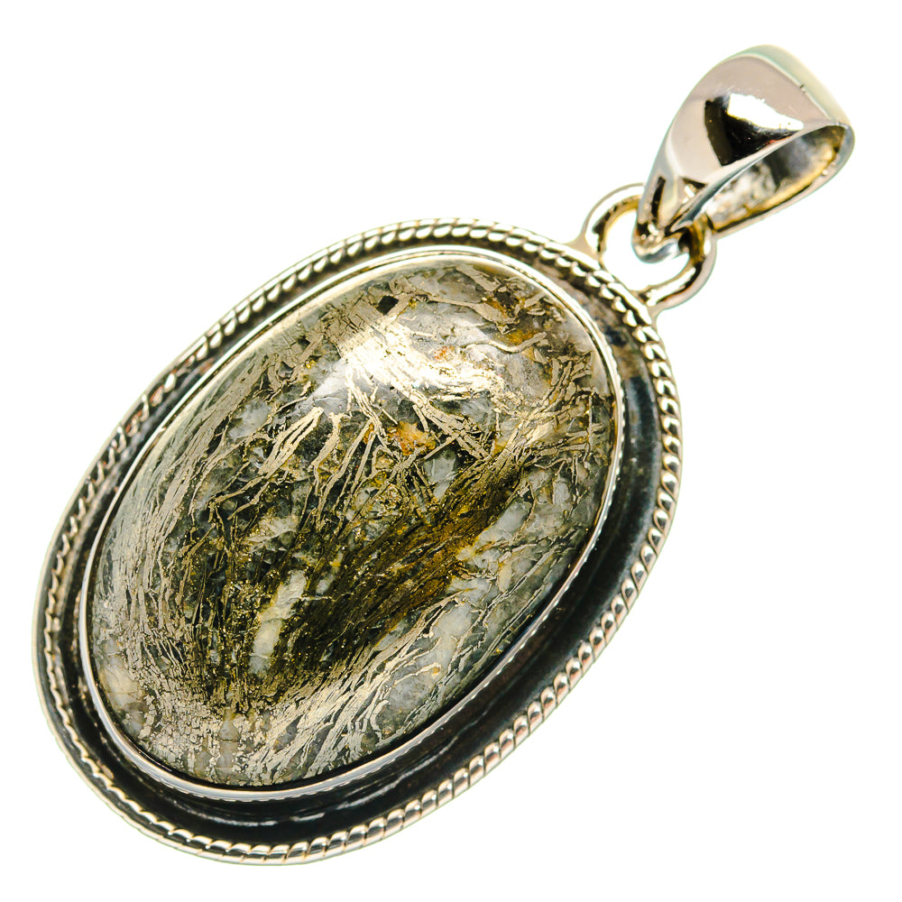 Pyrite Agate Pendants handcrafted by Ana Silver Co - PD25429 - Photo 2