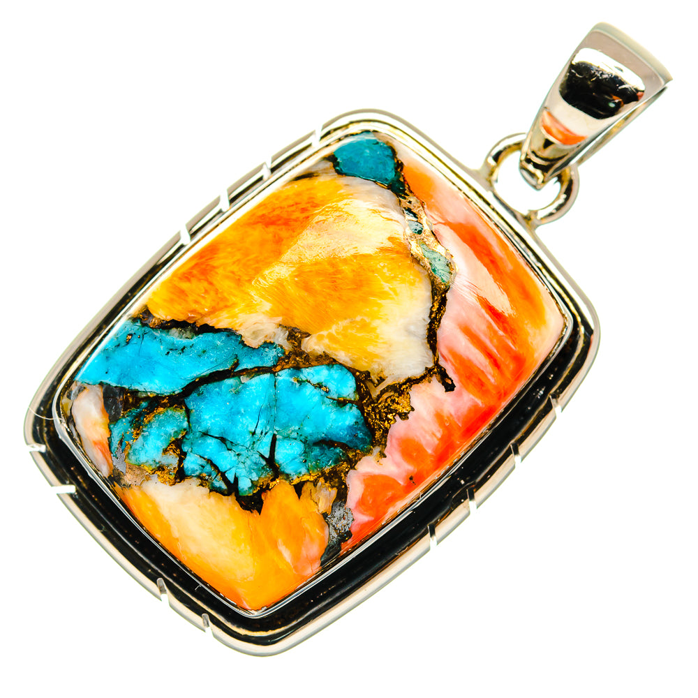 Spiny Oyster Turquoise Pendants handcrafted by Ana Silver Co - PD25471 - Photo 2