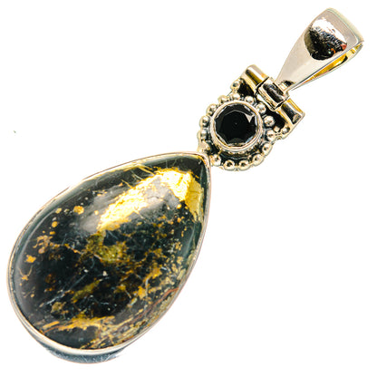 Pyrite In Black Onyx Pendants handcrafted by Ana Silver Co - PD25483 - Photo 2