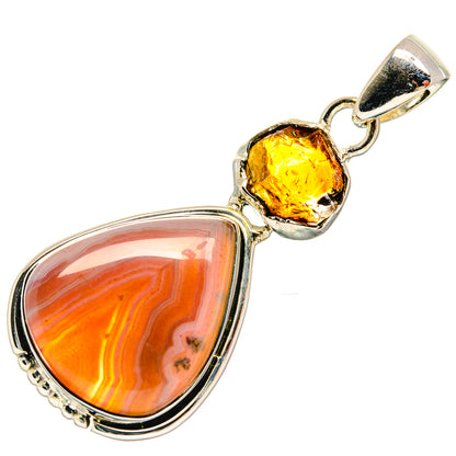 Botswana Agate Pendants handcrafted by Ana Silver Co - PD25485 - Photo 2
