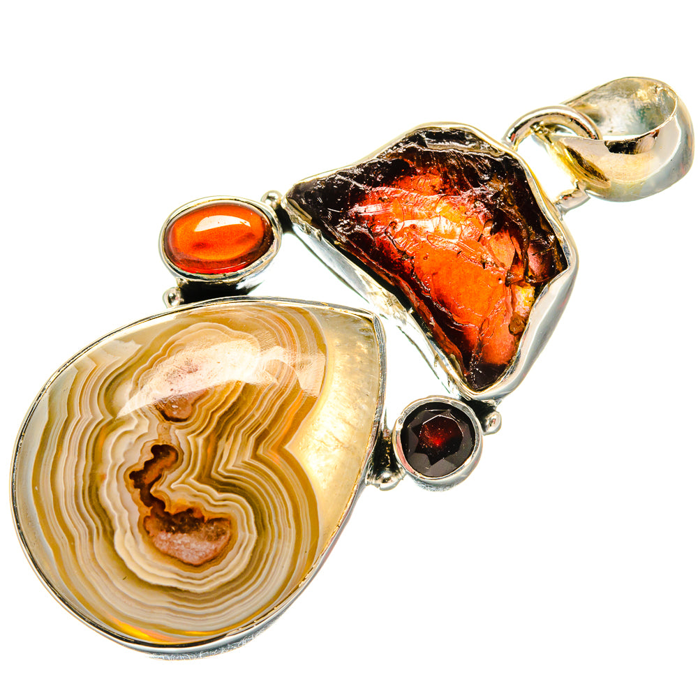 Laguna Lace Agate Pendants handcrafted by Ana Silver Co - PD25489 - Photo 2