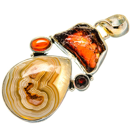 Laguna Lace Agate Pendants handcrafted by Ana Silver Co - PD25489 - Photo 2