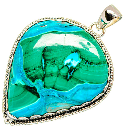 Malachite In Chrysocolla Pendants handcrafted by Ana Silver Co - PD25560 - Photo 2