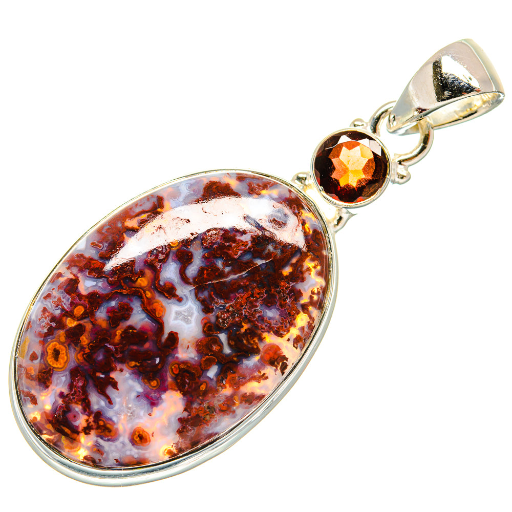 Plume Agate Pendants handcrafted by Ana Silver Co - PD25579 - Photo 2