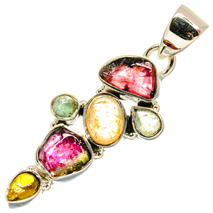 Watermelon Tourmaline Pendants handcrafted by Ana Silver Co - PD25605 - Photo 2