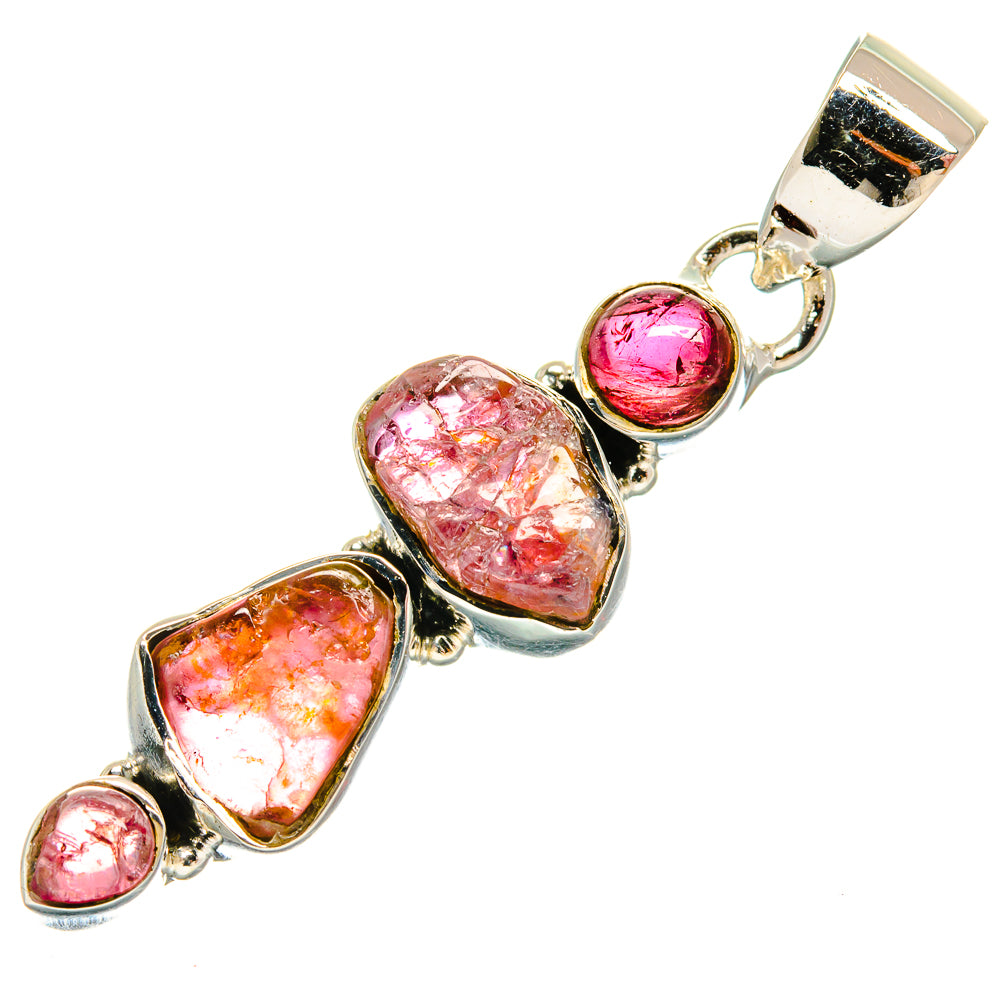 Pink Tourmaline Pendants handcrafted by Ana Silver Co - PD25624 - Photo 2