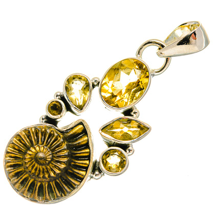 Pyrite Fossil Pendants handcrafted by Ana Silver Co - PD25630 - Photo 2