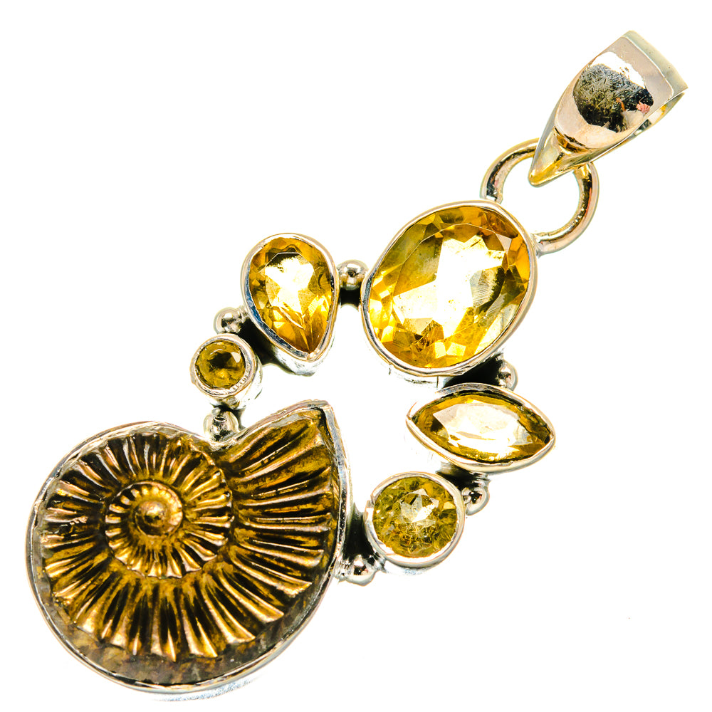 Pyrite Fossil Pendants handcrafted by Ana Silver Co - PD25631 - Photo 2
