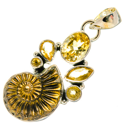 Pyrite Fossil Pendants handcrafted by Ana Silver Co - PD25632 - Photo 2