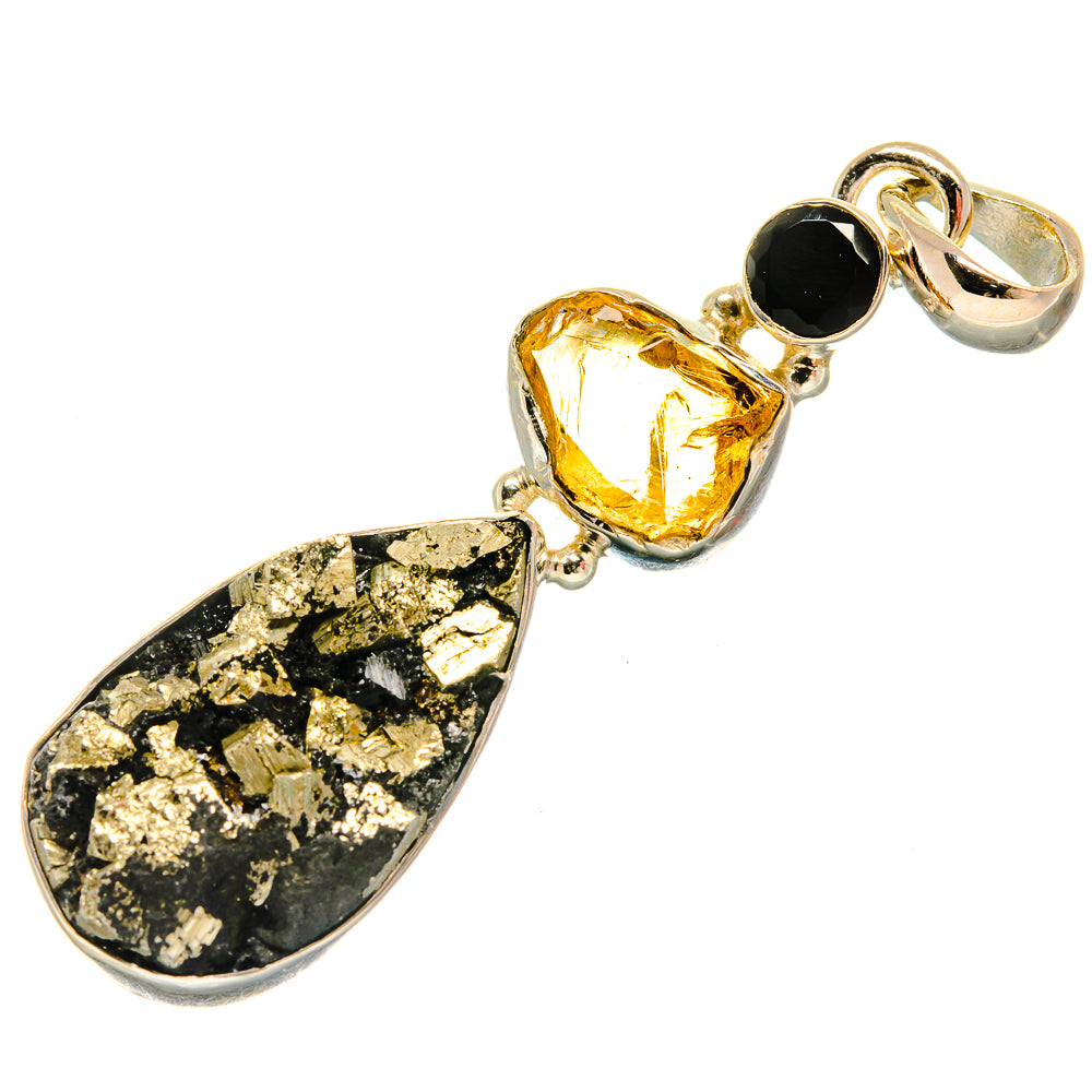 Pyrite Pendants handcrafted by Ana Silver Co - PD25655 - Photo 2