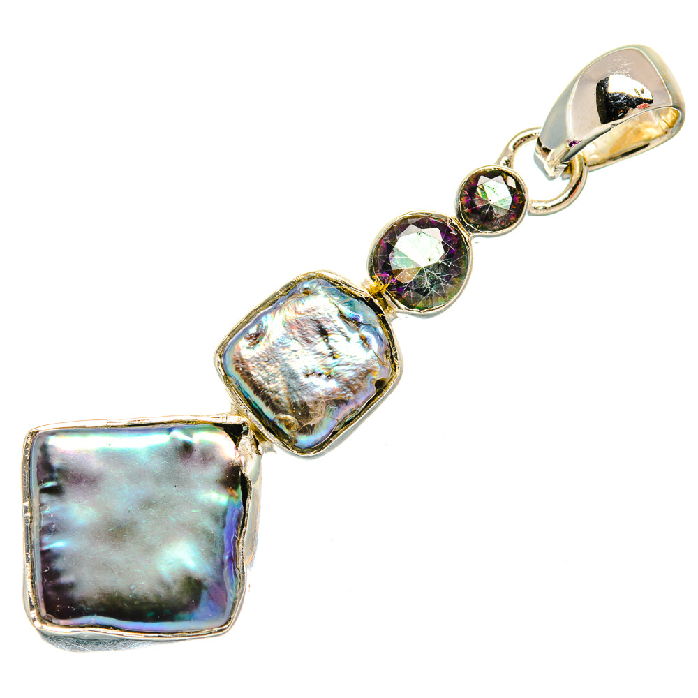 Titanium Mother Of Pearl Pendants handcrafted by Ana Silver Co - PD25661 - Photo 2