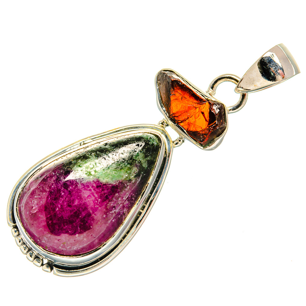 Ruby Zoisite Pendants handcrafted by Ana Silver Co - PD25667 - Photo 2