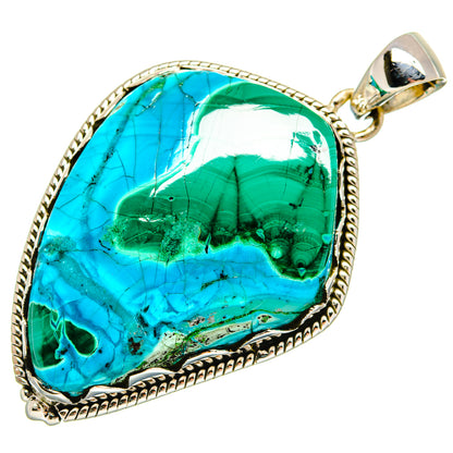 Malachite In Chrysocolla Pendants handcrafted by Ana Silver Co - PD25703 - Photo 2